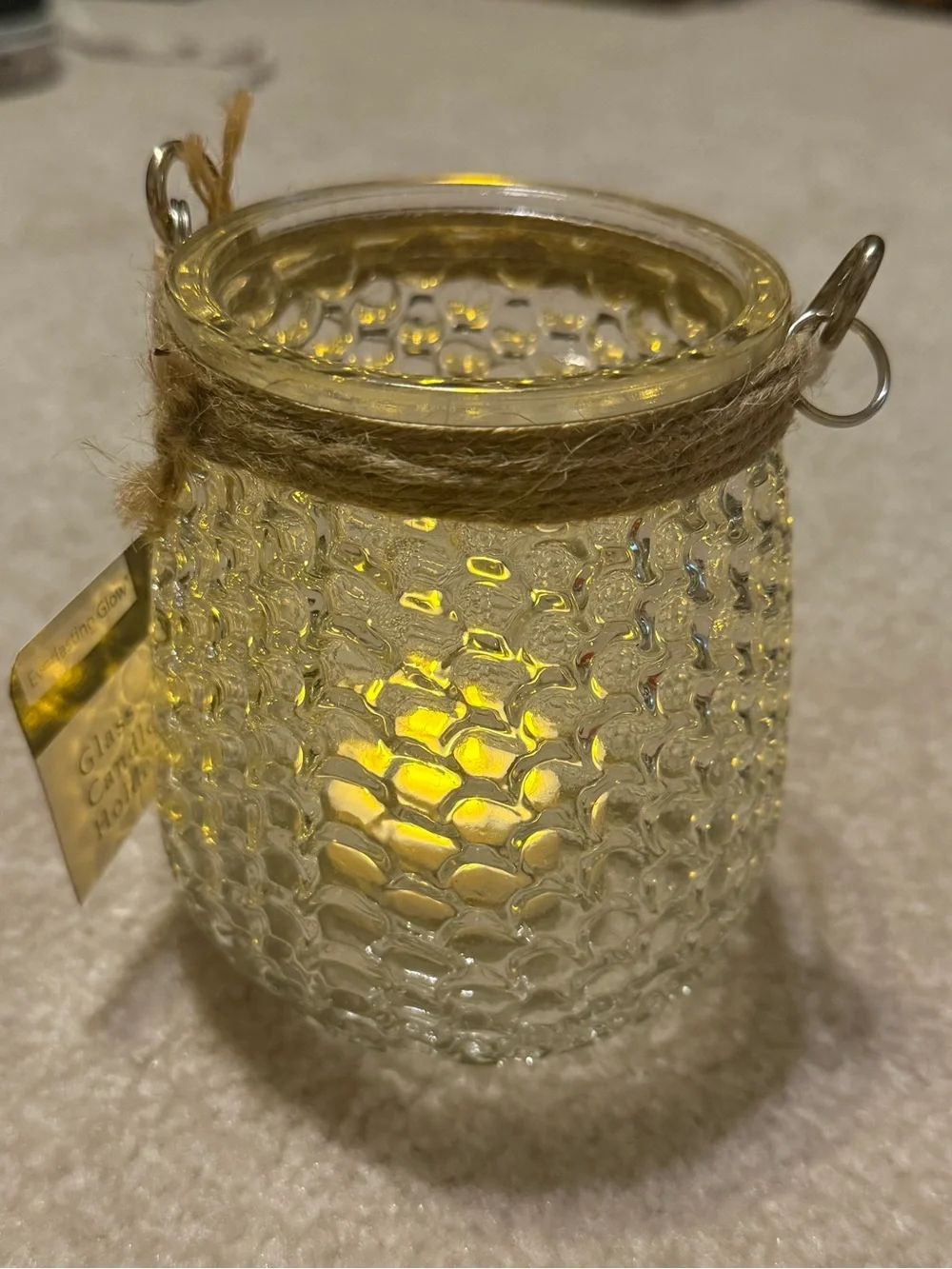 NWT glass candle holder